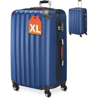 monzana Hartschalenkoffer XL Rollen 360o Reisekoffer 90L Blau ABS
