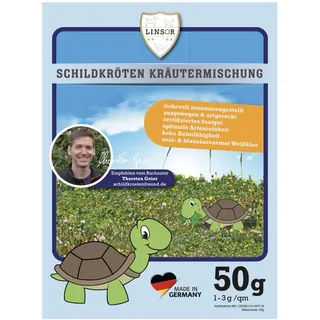 Schildkröten Kräutermischung Samen 50 g Saatgut für 17–50 m2 Wildkräuter Samen für Landschildkröten zur Aussaat Einer natürlichen Kräuterwiese