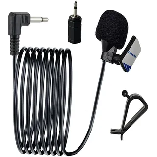 MICMXMO Autoradio Mikrofon 3,5 mm Kompatibel mit Pioneer Sony Boss JVC Kenwood Jensen Alpine Externe Mic für Fahrzeug Audio Stereo GPS CD DVD,3M Kabel, 3,5mm Buchse Auf 2,5mm Stecker Adapter