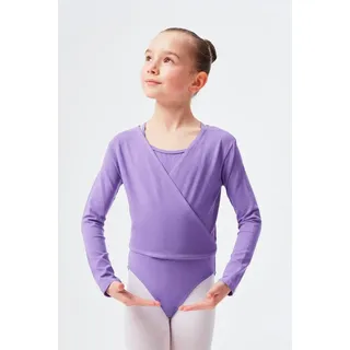 tanzmuster Sweatjacke Ballett Wickelacke Mandy aus weicher Baumwolle Ballettjacke für Mädchen lila 92/98