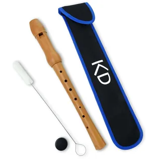 keepdrum Blockflöte Deutsche Griffweise C-Sopran aus Holz inkl Tasche
