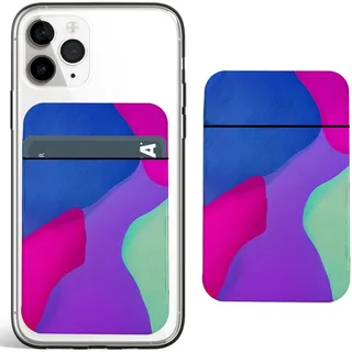 Berkin Arts Strecken Lycra Selbstklebende Kartenhalter, Brieftasche zum Aufkleben für die Rückseite des Telefons, für Kreditkarten Ausweise, mit abstraktem Design Minimalistische Graffiti-Geometrie