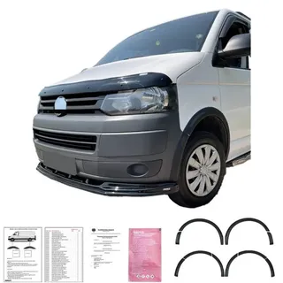 Radlaufleisten Radlaufschutz Radlaufabdeckung / Radlaufverbreiterung Set passend für VW T5 + T5.1 Transporter schwarz matt mit ABE