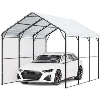 Vevor Zeltgarage 3x4,5x3,15 m, Garagenzelt, Carport mit verzinktem Stahlrahmen & Dach, Autozelt mit abnehmbaren Seitenwänden, Mehrzweck-Autounterstand für Pickup, Boot, Auto & Traktoren