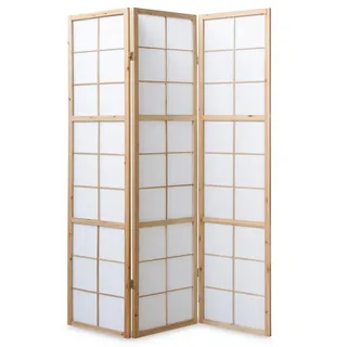 Homestyle4u Paravent Raumteiler 3 4 5 oder 6 teilig, Trennwand Shoji Faltbar Natur
