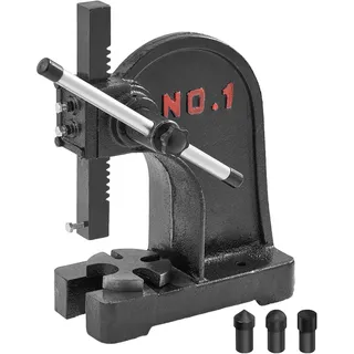 Vevor Dornpresse, 1 t Handhebelpresse, Manuelle Dornpresse Präzisions Handpresse, 150 mm Maximale Höhe, Manuelle Desktop-Stanzpresse aus Gusseisen, zum Stanzen, Biegen, Strecken, Formen