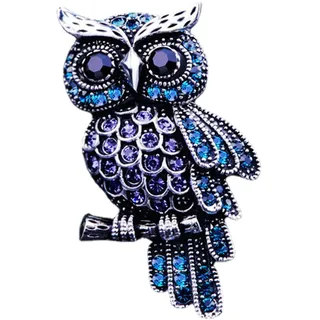 Eayoly Eule Broschennadel, Legierungs-Strass-Eulen-Form-Brosche Mode-Kristall-Eule-Pin Tier Anhänger Pin Dekoration, für Hochzeitskleid Schmuck Frauen kleines Geschenk