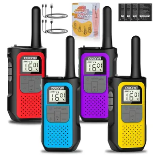 Walkie Talkie 4er Set Aufladbar Kinder Erwachsene mit Akku Große Reichweite