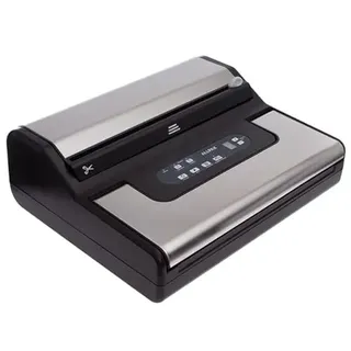 Allpax Vakuumiergerät P 255 in schwarz mit Edelstahl inkl. Rollenfach und 100 Vakuumbeutel 20 x 30 cm - doppelte Schweißnaht 2 x 2 mm - Schweißbreite 31 cm - 95% Vakuumleistung