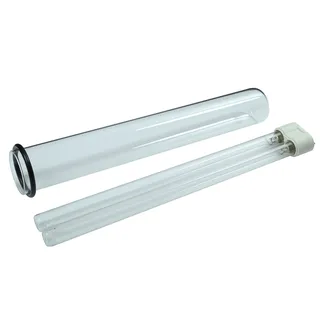 Wacredo UVC Ersatzlampe 55 Watt + Quarzglas für Oase Bitron 55C inkl. Dichtung (bis 2014) Komplettset Wasseraufbereitung | Filter | Wasserklärer | Leuchtmittel | UVC Gerät