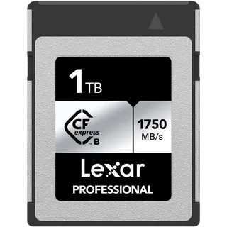Lexar Professional 1TB CFexpress Karte, Typ B CFe Karte, bis zu 1750MB/s Lesegeschwindigkeit, mit PCIe Gen3x2, kompatibel mit DSLR, rückwärts mit XQD Kamera