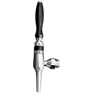 ich-zapfe Bierzapfhahn Kompensatorhahn Nordic - aus satiniertem stahl ohne kompensatorschaft 5/8" + starke düse, Gewindelänge: 65 mm
