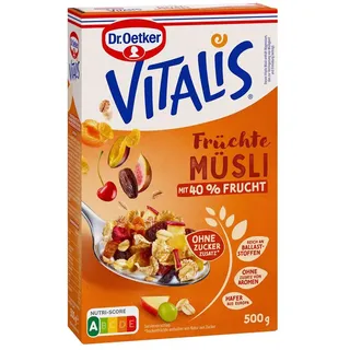 Dr. Oetker Vitalis Früchte ohne Zuckerzusatz Müsli 500,0 g, 1 St.