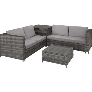 Tectake Siena Rattan Lounge grau/hellgrau