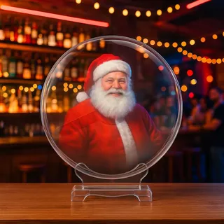 Missyou 3D Hologramm Projektor 20CM mit App Steuerung Bluetooth LED Display Schutzgehäuse Fernbedienung und 1500 Videos für Werbung Messe Schaufenster Weihnachten Halloween