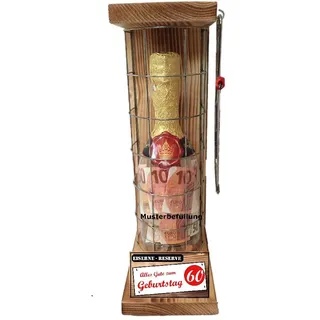 Alles Gute zum 60 Geburtstag - Eiserne Reserve – Geldgeschenk - Behälter zum selbst Befüllen mit Geld, Süßigkeiten Geschenkverpackung Geschenkidee
