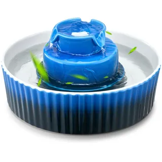 Vevor Katzenbrunnen, 2,1 L, Keramik-Trinkbrunnen, mit leiser 1,5-W-Pumpe, 360°-Zugangsbereich, mehrschichtiges Filtersystem, Wasserbrunnen für Haustiere, Katzen, Hunde, Blau, φ240x130 mm