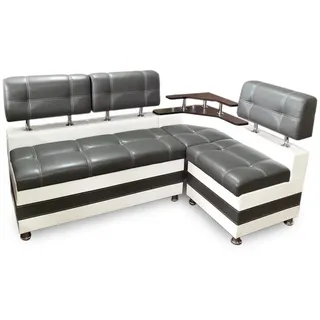 RODNIK Eckbank "Latte" Essecke Sitzbank Grau Modern Kunstleder mit Ablage und Stauraum