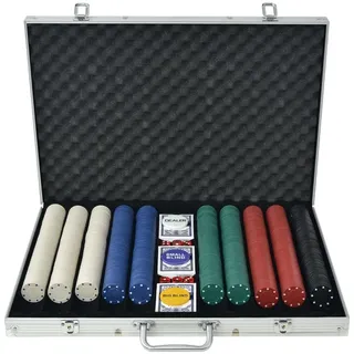 vidaXL Pokerkoffer 1000 Chips Aluminium Koffer Pokerchips Pokerset Poker Set