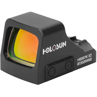 Holosun HS507K-X2 Offenes Reflex Rotpunktvisier + wechselbarem 2MOA Punkt, 32MOA Kreis Absehen, schwarz, Jagd, Sportschießen Softair, Tactical mini - 70149074