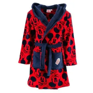 Sun City Kinderbademantel Mickey Mouse Maus Kinder Morgenmantel Bademantel mit Kapuze, Polyester rot 128