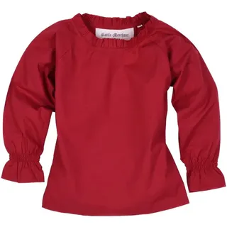 Battle-Merchant Mittelalter Bluse Mädchen Rot, Natur/Weiß - Mittelalter Kleidung LARP Wikinger Kostüm (128, Rot) - 128