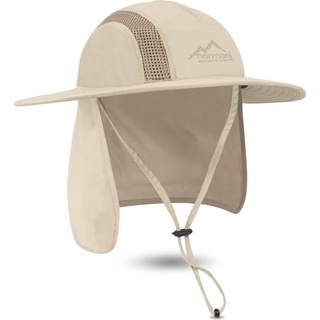normani Outdoorhut Buschhut New Zealand Sonnenhut Outdoor Safari Schlapphut mit Nackenschutz und Kinnband beige S