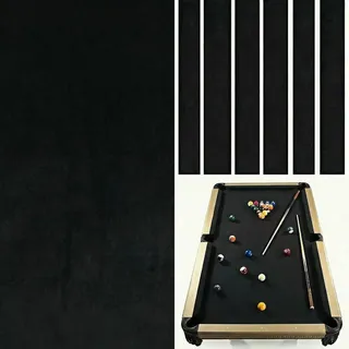 Billardtuch – Professioneller Billardtisch Filz passt Standard 2,7 m Tisch, Snooker Indoor Sport Spiel Tischdecke mit Kissen Tuch Streifen (Schwarz)