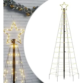 vidaXL LED-Weihnachtsbaum mit Erdspießen 220 LEDs Warmweiß 180 cm