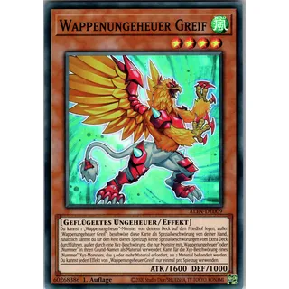 Wappenungeheuer Greif - ALIN-DE009 - Super Rare - 1. Auflage - Deutsch - Yugioh - Alliance Insight - mit RC-Fieldcenter