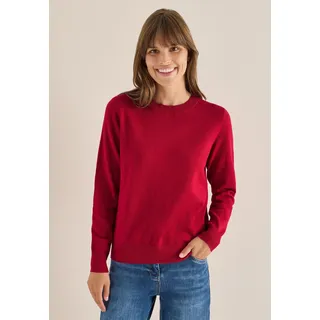 Strickpullover CECIL, Damen, Gr. L (42), beaujolais rot, Stoff, 33% Polyester, 31% Polyacryl, 24% Baumwolle, 12% Nylon, meliert, comfort fit normal, Rundhals, abgesteppt, Pullover, mit Rundhalsausschnitt