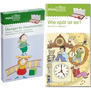 miniLÜK-Sets: miniLÜK-Set: Kindergarten/Vorschule: Übungen für Vorschulkinder (miniLÜK-Sets: Kasten + Übungsheft/e) & miniLÜK: Wie spät ist es?: Die Uhr im Tageslauf (miniLÜK-Übungshefte: Vorschule)