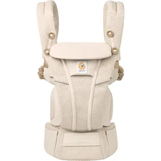 Ergobaby Omni Breeze Babytrage für Neugeborene ab Geburt bis 20kg, 4 Positionen SoftFlex Mesh Ergonomische Babybauchtrage Rückentrage Baby-Tragetasche, Natural Beige