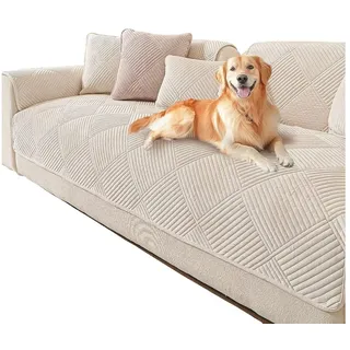 Minicloss Sofabezug 1 2 3 4 Sitzer Sofabezüge Couch Überzug L Form Ecksofa Sofa Couch, Überwurfdecke, Sofahusse Sofaüberwürfe rutschfest Sofa Abdeckung beige 70 cm x 150 cm