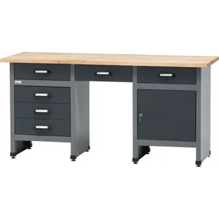 Werkbank Küpper 1700 x 840 x 600 mm 6 Schubladen 1 Tür grau
