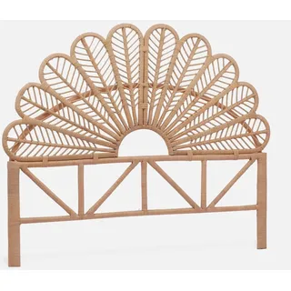 sweeek - Kopfteil aus Rattan, Naturfarben - 160 cm,