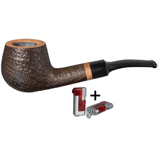 Vauen Pfeife Mokka 5240 + Necuma Pfeifenfeuerzeug inkl. Lifestyle-Ambiente Tastingbogen