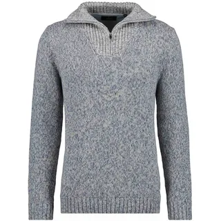 RAGMAN RAGMAN, Herren, Gr. 58, grau (grau, melange), 100% Baumwolle, hoch geschlossener Ausschnitt, Pullover Troyer