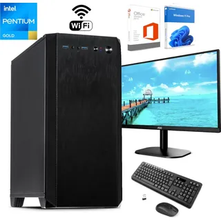 Komplett PC - Office - Multimedia - Workstation PC - Intel 27" Monitor - Drahtlose Tastatur und Maus - Office 2021 - Windows 11 - 8GB RAM - 512 SSD