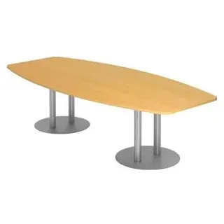 Hammerbacher Konferenztisch KT28S buche Tonnenform 280,0 x 85,0 - 130,0 x 74,0 cm