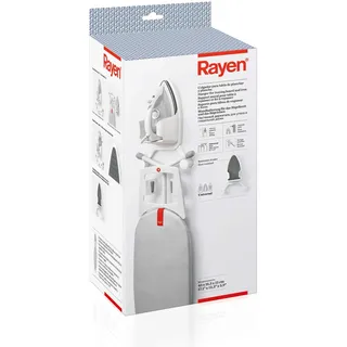 Rayen | Bügelbrett & Bügeleisenbügel | mit Wärmedämmung | Universell | Maße: 43x31.3x15 cm, weiß