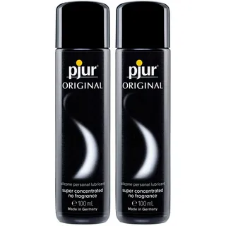 pjur ORIGINAL - Premium Silikon-Gleitgel - lange Gleitfähigkeit ohne zu kleben - sehr ergiebig und für Kondome geeignet - 100ml (2er Pack)