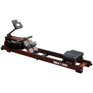 Gorilla Sports Rudergerät Wasser Holz Klappbar schwarz/braun