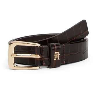 Tommy Hilfiger Ledergürtel »TH LIBRE 2.5 cm breit CROC« mit TH Monogramm, Gr. 75, Rich Walnut, , 56565412-75