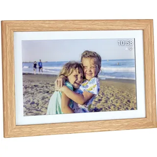 TFA Dostmann FRAMEO App WiFi-Bilderrahmen 10.1 Zoll 1280 x 800 Pixel 32 GB Braun,