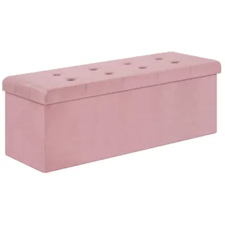Woltu Sitzhocker mit Stauraum aus Samt rosa - Woltu
