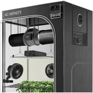 AC Infinity Advance Grow Zelt-System 120 x 120 x 200 cm – 4-Pflanzen-Growset mit WLAN-Steuerung, automatisierter Belüftung und Vollspektrum Samsung LM301H LED Grow Light, 2000D Mylar-Zelt