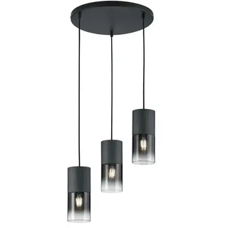 Trio Robin 3-flg. 37 cm rund schwarz matt, Rauchglas