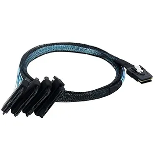 WLGQ Internes Mini-SAS SFF-8087 SAS-Kabel mit SATA-Stromanschluss, 36-polig auf 4 SAST 29-polig SFF-8482 1M