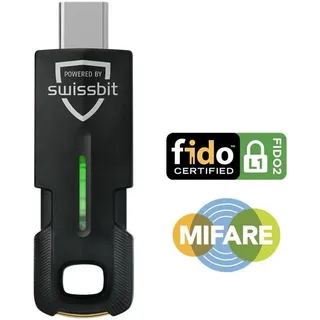 Swissbit iShield Key 2 FIDO2 USB-C Notebook Security, Schwarz